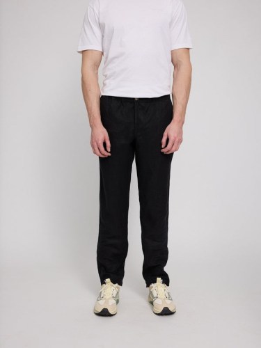 Regular Linen Pants black